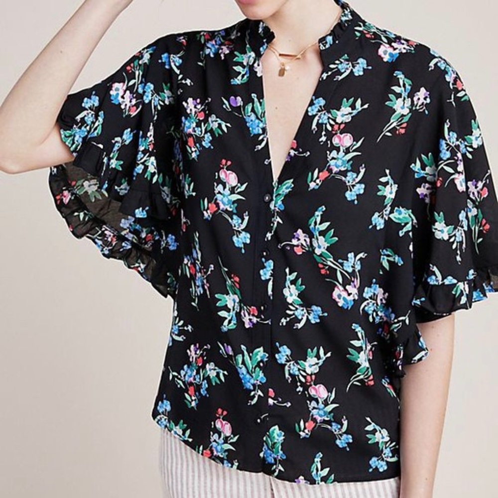 Anthropologie Maeve Averio Flutter Blouse NWOT - S